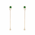 TAI JEWELRY | Chain Drop Earrings with Gem Accent | Earrings |