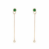 TAI JEWELRY | Chain Drop Earrings with Gem Accent | Earrings |