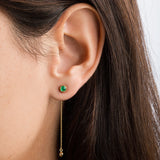 TAI JEWELRY | Chain Drop Earrings with Gem Accent | Earrings |