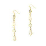 TAI JEWELRY Earrings Gold 4 Stone Linear Drop Earring