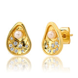 TAI JEWELRY Earrings Gold Clam Shell Stud Earrings