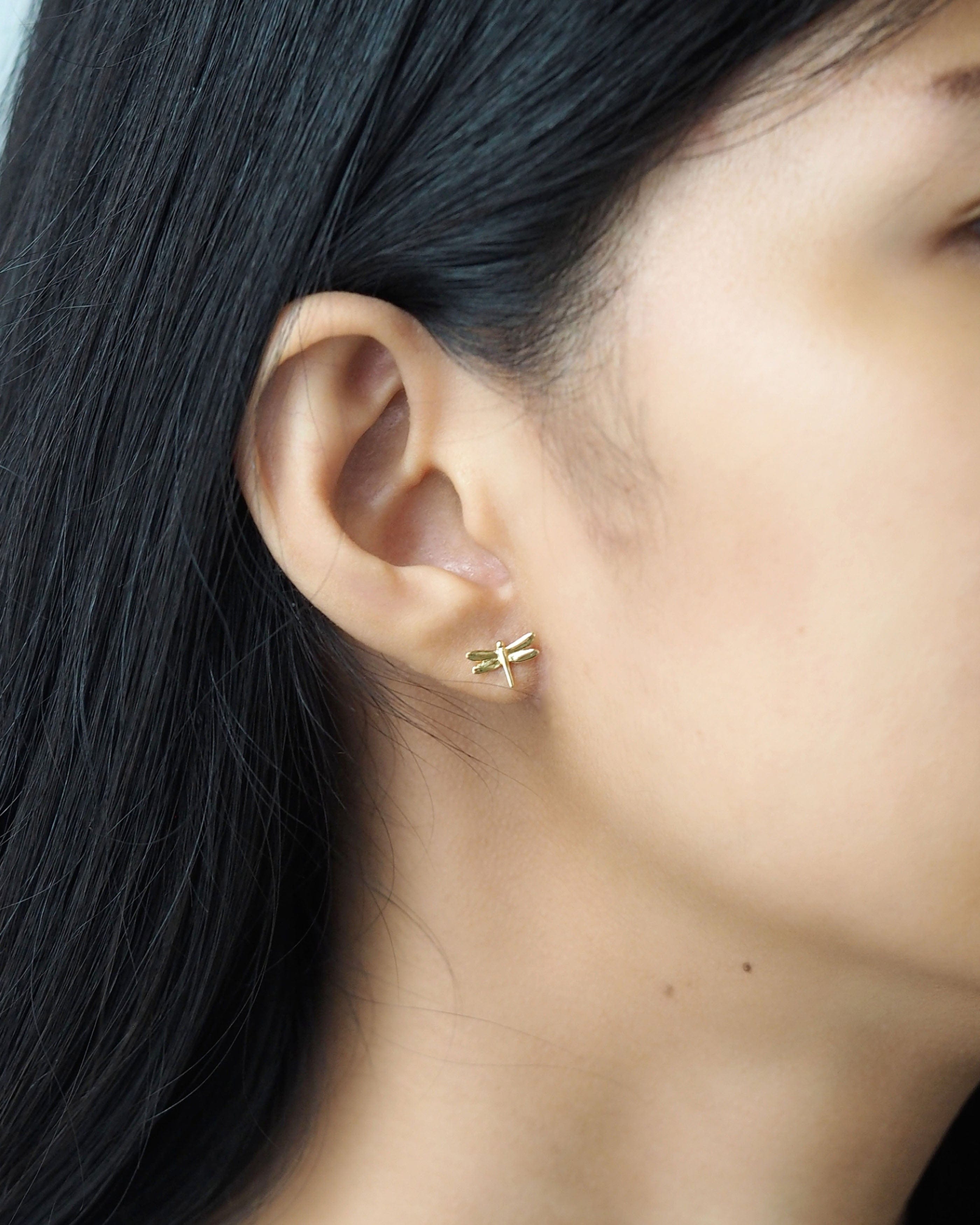 TAI JEWELRY Earrings Gold Dragonfly Studs