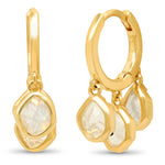 TAI JEWELRY | Gold Huggie with Rock Crystal Charms | Earrings |