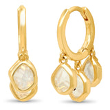 TAI JEWELRY | Gold Huggie with Rock Crystal Charms | Earrings |