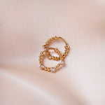 TAI JEWELRY Earrings Gold Huggie With Triple Cz