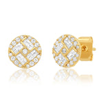 TAI JEWELRY Earrings Gold Pave Circle Studs