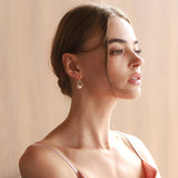 TAI JEWELRY | Gold Teardrop French Wire Earrings with Large Pearl | Earrings |