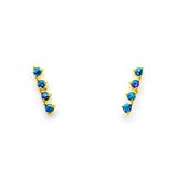 TAI JEWELRY | Blue Opal Stone Crawler Earrings | Earrings |