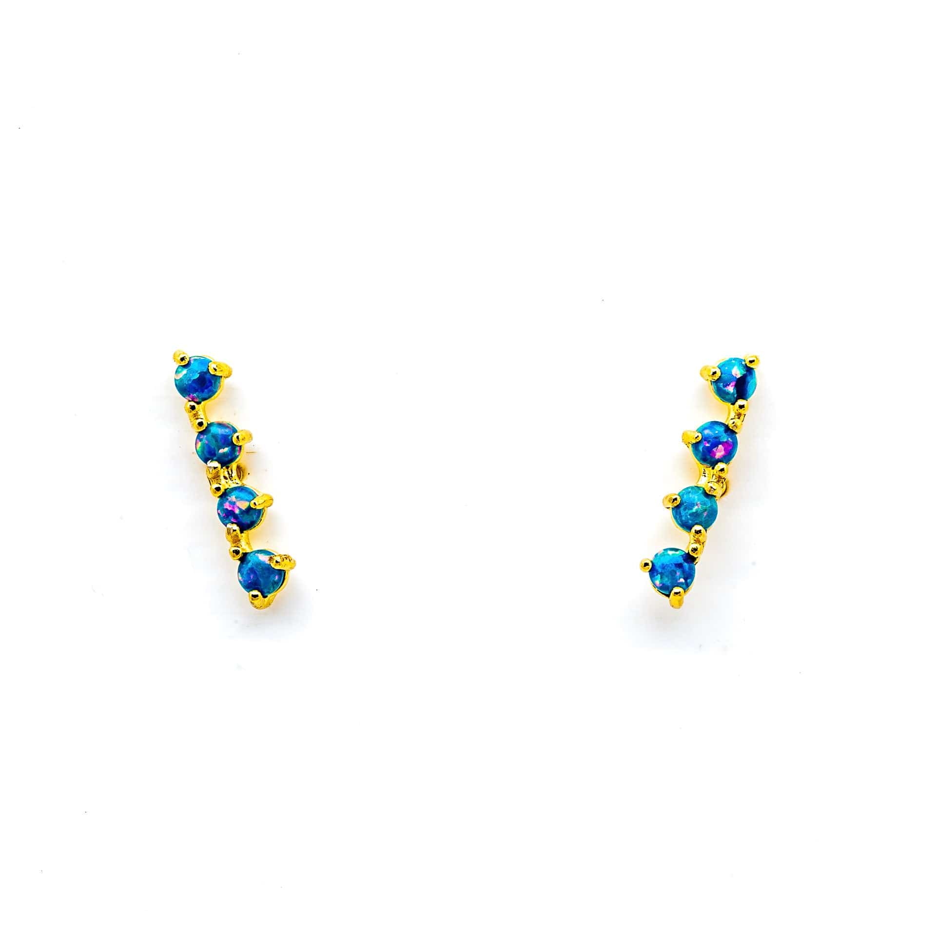 TAI JEWELRY | Blue Opal Stone Crawler Earrings | Earrings |
