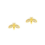 TAI JEWELRY Earrings Labradorite Gold Vermeil Bee Studs With Stone Accents