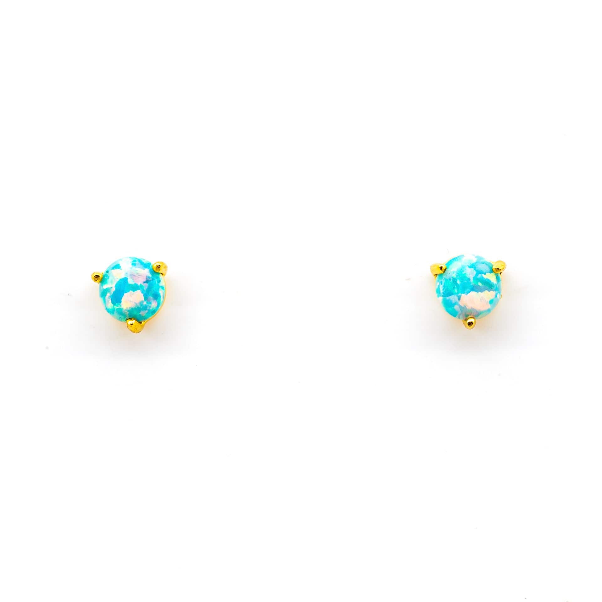 TAI JEWELRY Earrings Gold Vermeil Blue Opal Stud