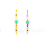 TAI JEWELRY Earrings Gold Vermeil Large Hoop With Opal And Cz Detailing