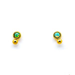 TAI JEWELRY Earrings Gold Vermeil Opal With Gold Ball Stud