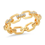 TAI JEWELRY | Golden Link CZ Ring | Rings |