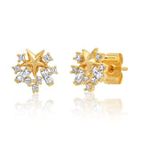 TAI JEWELRY | Golden Star Baguette CZ Clusters | Earrings |