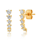 TAI JEWELRY Earrings Graduated Cz Half Hoop