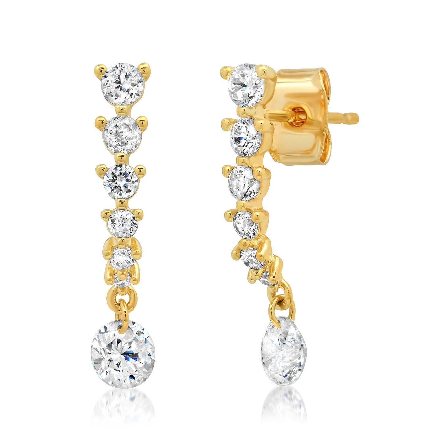 TAI JEWELRY Earrings Graduated Linear Cz Earring
