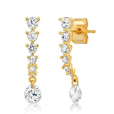 TAI JEWELRY Earrings Graduated Linear Cz Earring