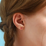 TAI JEWELRY Earrings Heart Enamel Studs With Pave Accents