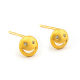 TAI JEWELRY | Heart Eye Simple Gold Emoji Post Earring | Earrings |