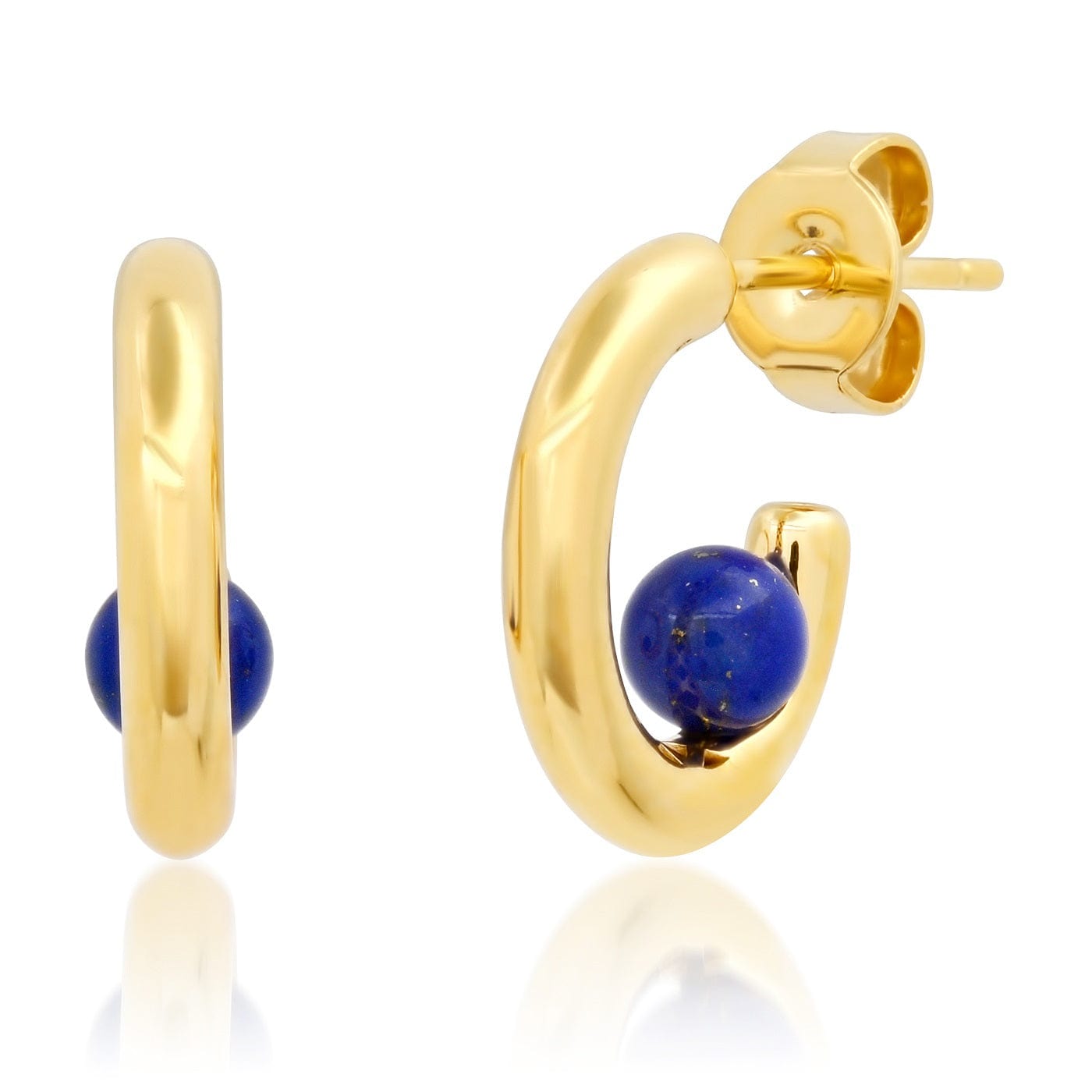 TAI JEWELRY | Huggie with Gemstone Ball Accent | Earrings |