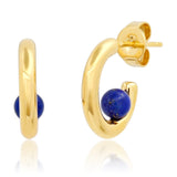 TAI JEWELRY | Huggie with Gemstone Ball Accent | Earrings |