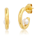 TAI JEWELRY | Huggie with Gemstone Ball Accent | Earrings |