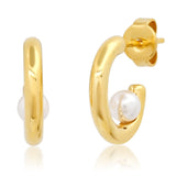 TAI JEWELRY | Huggie with Gemstone Ball Accent | Earrings |
