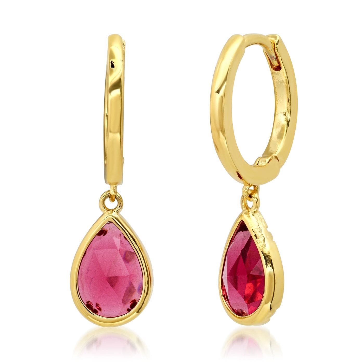 TAI JEWELRY | Huggie With Pear Shaped Charm | Earrings |