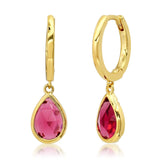 TAI JEWELRY | Huggie With Pear Shaped Charm | Earrings |