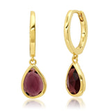 TAI JEWELRY | Huggie With Pear Shaped Charm | Earrings |