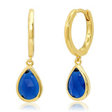 TAI JEWELRY | Huggie With Pear Shaped Charm | Earrings |