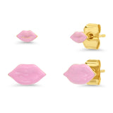 TAI JEWELRY Earrings Pink Kiss Me Twice Stud Set