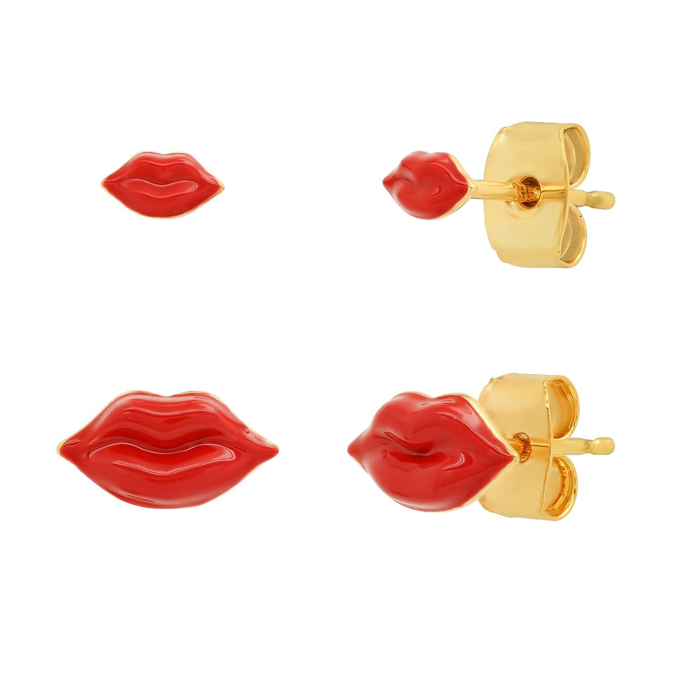 TAI JEWELRY Earrings Red Kiss Me Twice Stud Set