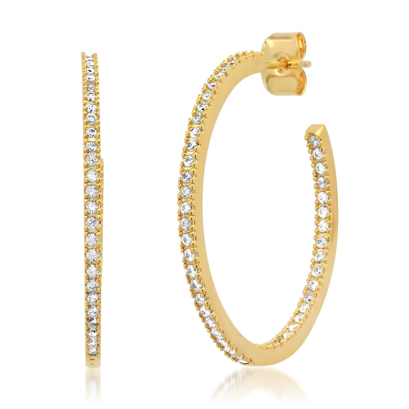 TAI JEWELRY | Large Pave CZ Hoops | Earrings |