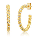 TAI JEWELRY | Large Pave Twist Hoops | 25mm | Earrings |