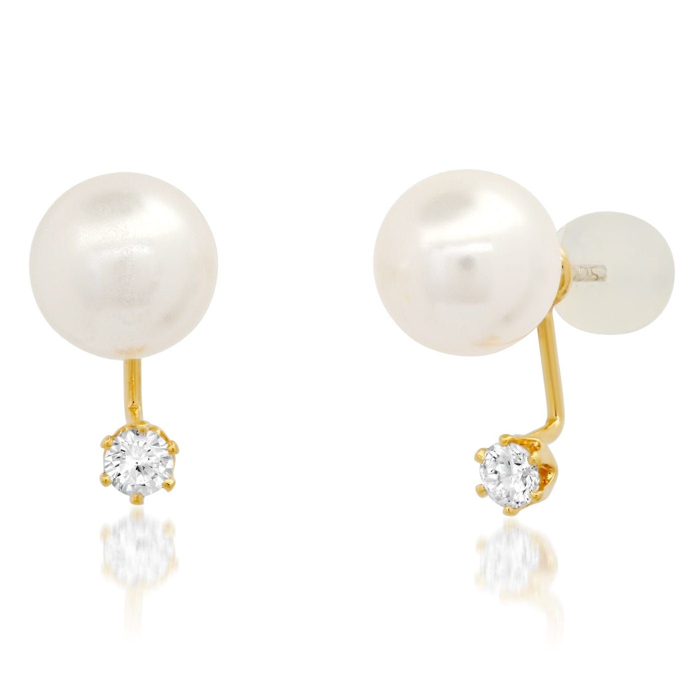 TAI JEWELRY | Large Pearl and CZ Ear Jacket | Earrings |