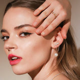 TAI JEWELRY Earrings Large Pearl And CZ Linear Chain Earrings