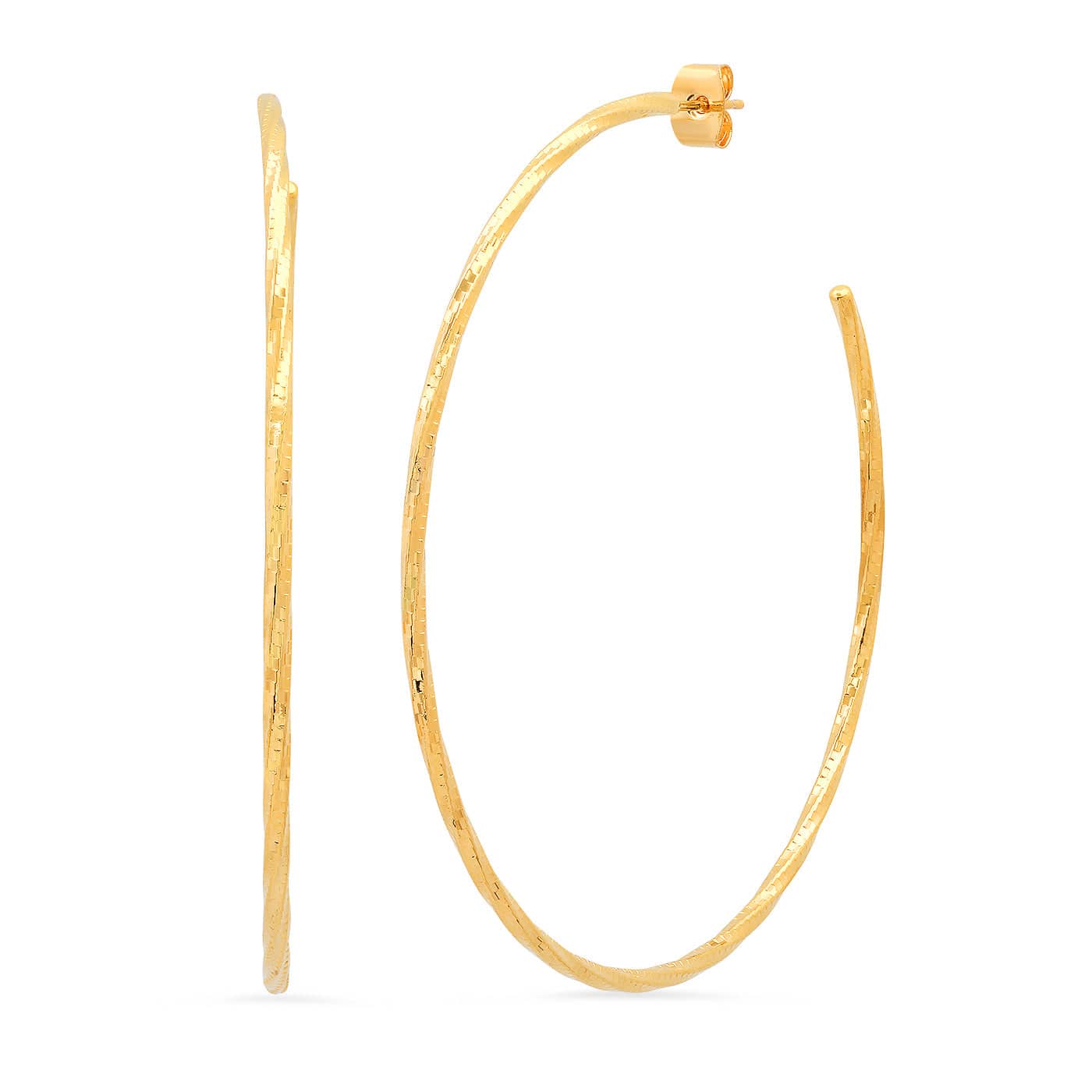TAI JEWELRY Earrings Large Thin Twist Hoops
