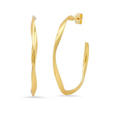 TAI JEWELRY | Wavy Gold Hoops | 45mm | Earrings |