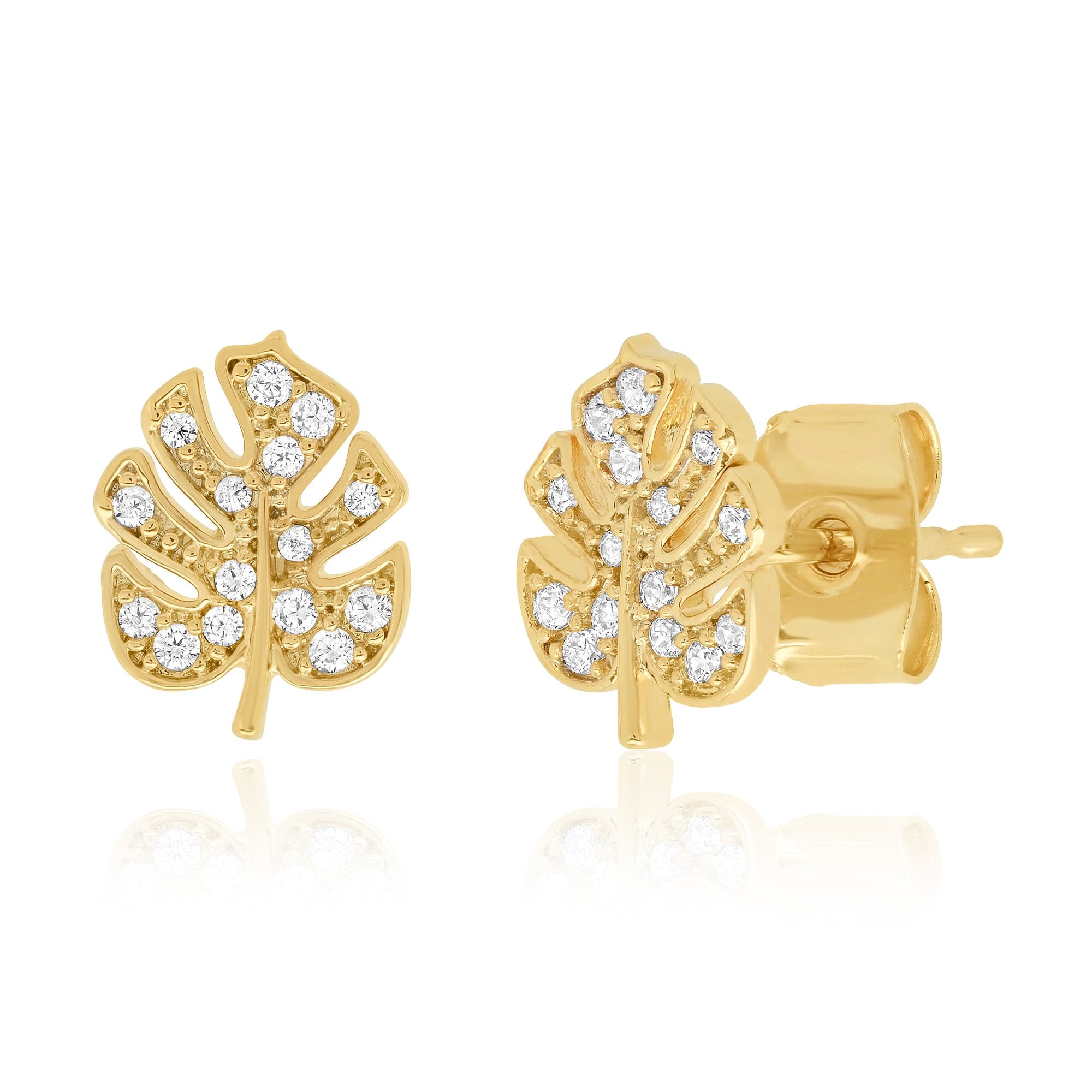 TAI JEWELRY Earrings Leaf Studs