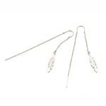 TAI JEWELRY Earrings Silver Leaf Threader Earring