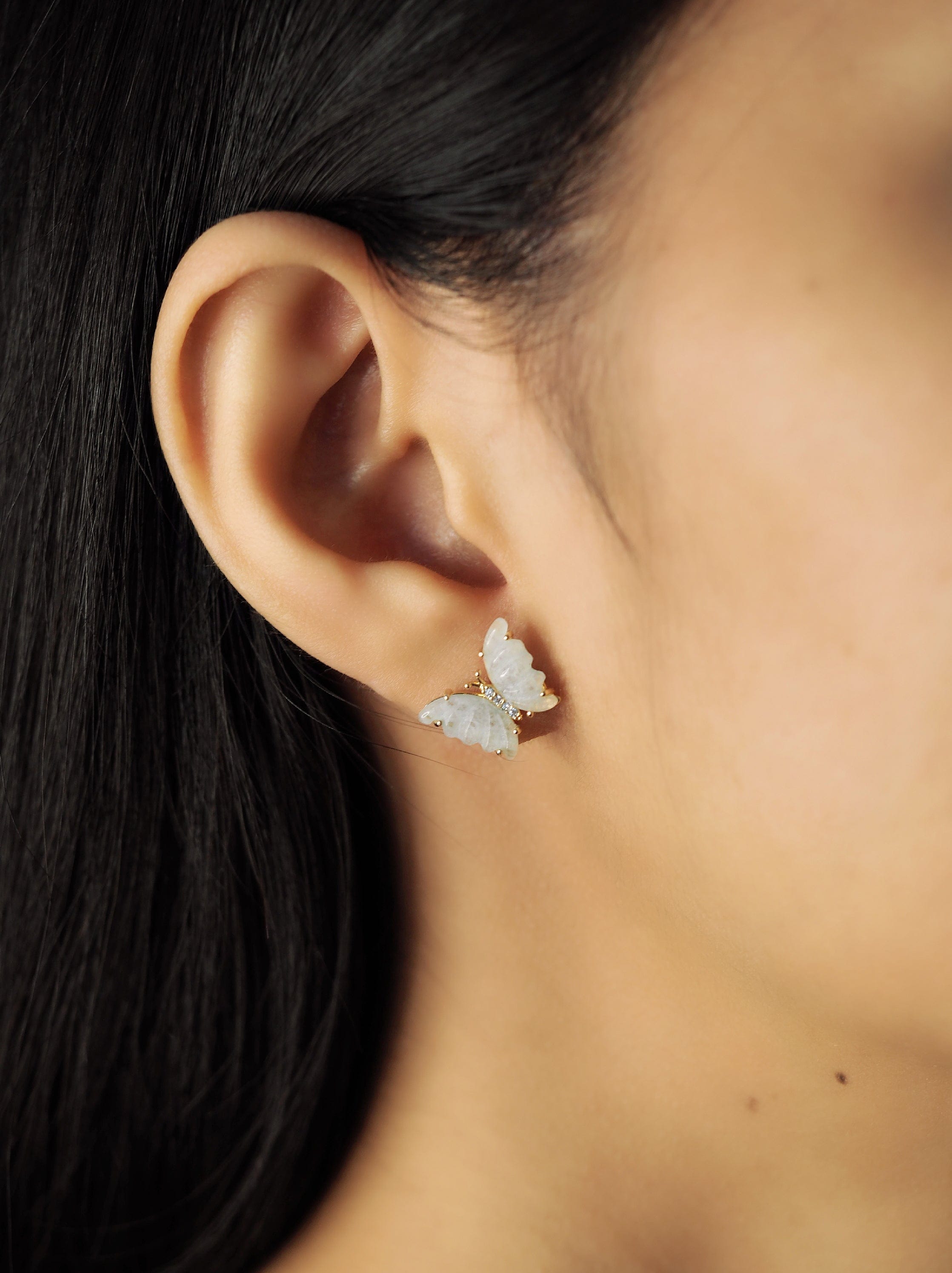 TAI JEWELRY Earrings Light Mint Butterfly Studs