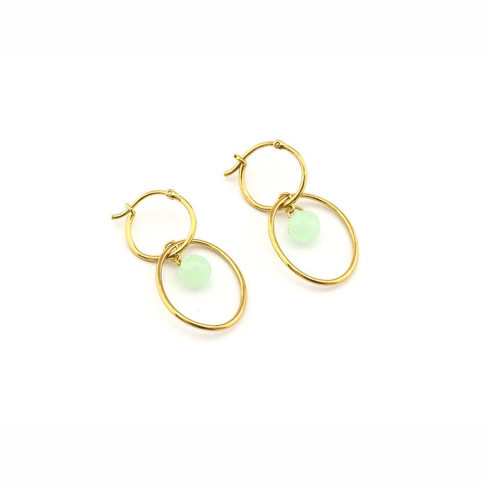 TAI JEWELRY | Light Mint Huggie With Hoop Earring | Earrings |
