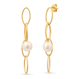 TAI JEWELRY | Linked Pearl Drop Earrings | Earrings |