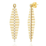 TAI JEWELRY | Long Gold Baguette Drop Earrings | Earrings |