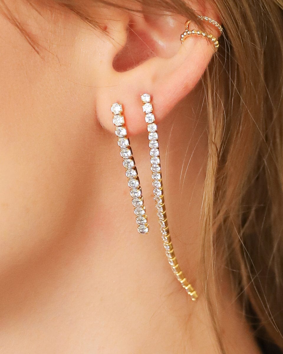 TAI JEWELRY | Long Linear CZ Earrings | Earrings |