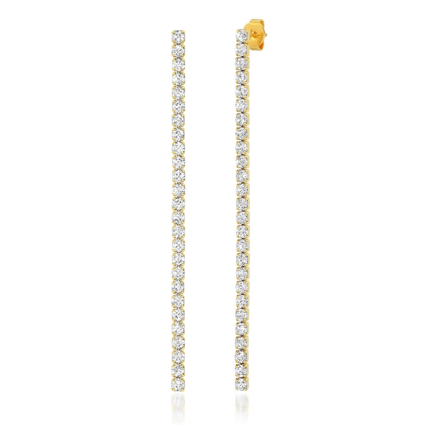 TAI JEWELRY | Long Linear CZ Earrings | Earrings |