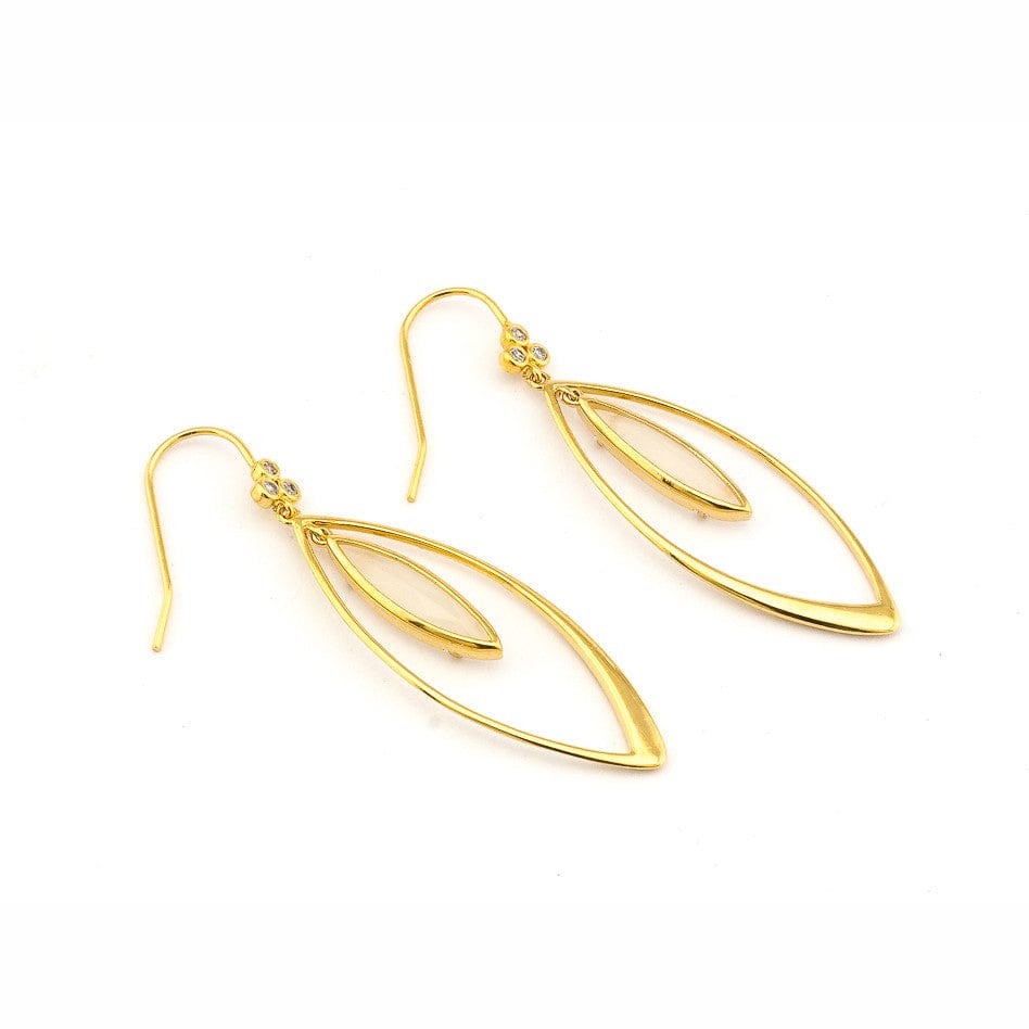 TAI JEWELRY Earrings Marquee Shaped Earring With Glass Stud