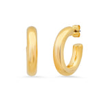 TAI JEWELRY Earrings Medium Gold Tubular Hoops